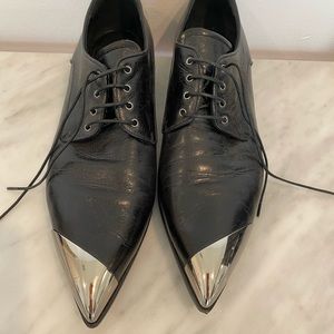 Miu Miu Asymmetric Metal Cap-Toe Oxford 37.5